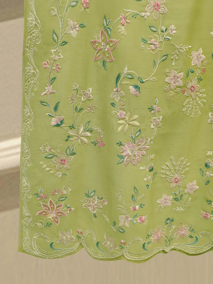 3 Piece - Pure Khaddi Silk Embroidered Suit S115092-28