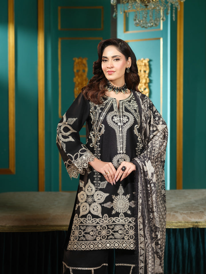 Embroidered Cambric 3 Piece Suit | HR-495
