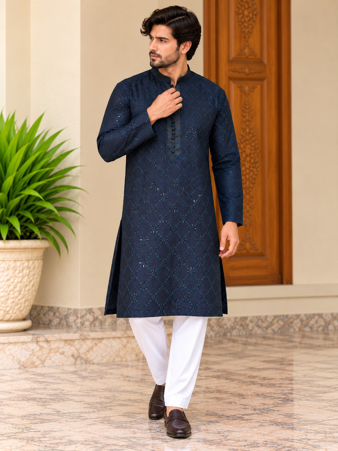 RANGREZA NAVY WITH WHITE TROUSER MEN | RR-00510