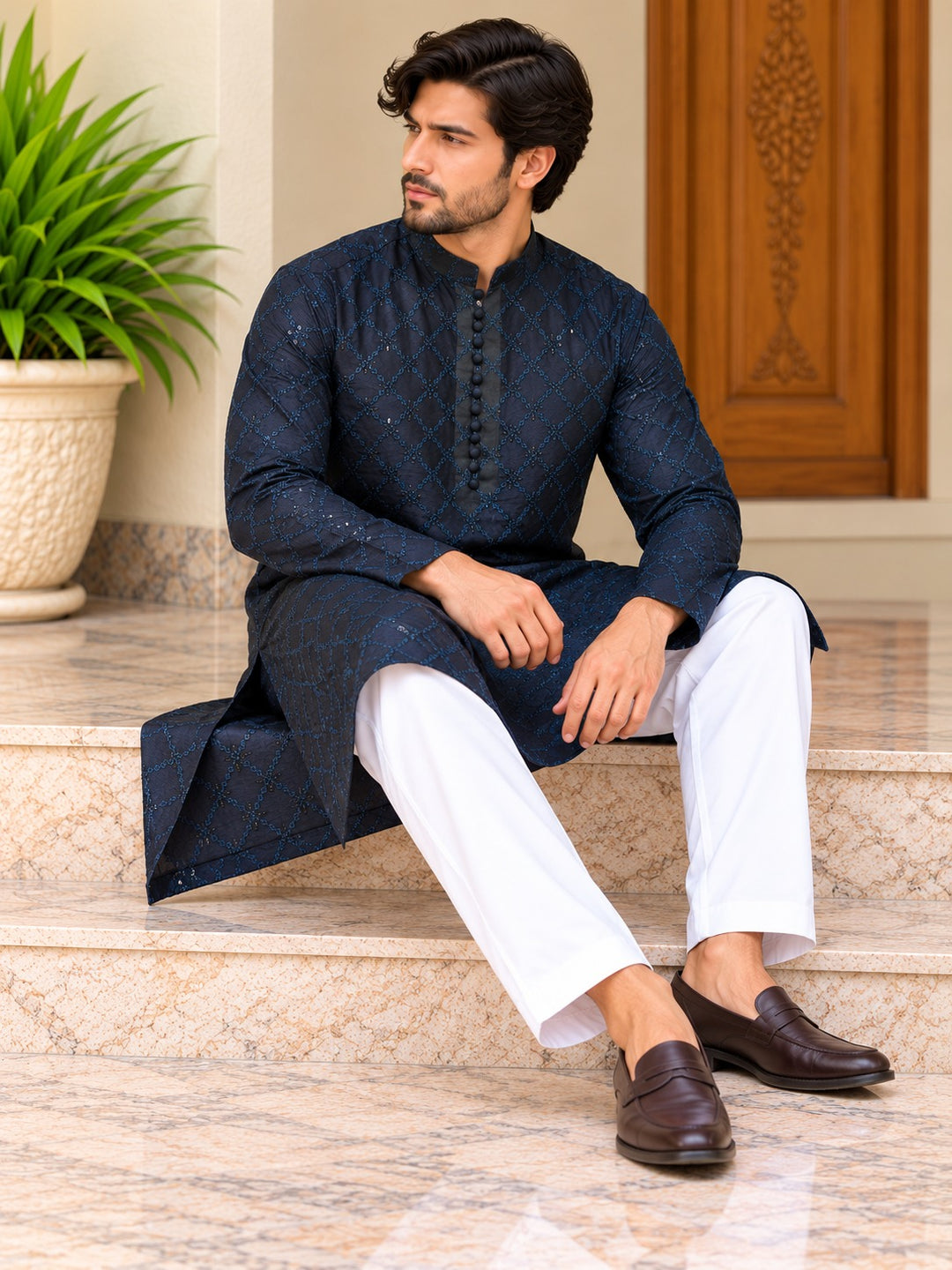 RANGREZA NAVY WITH WHITE TROUSER MEN | RR-00510