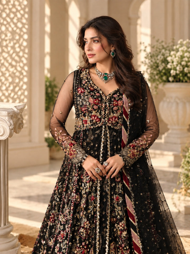 Rangreza Dalia Black Embroidered 3-Piece Formal – AR-154