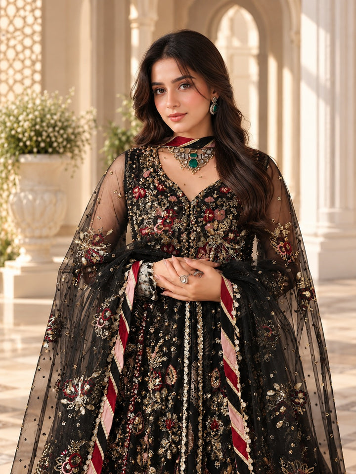Rangreza Dalia Black Embroidered 3-Piece Formal – AR-154