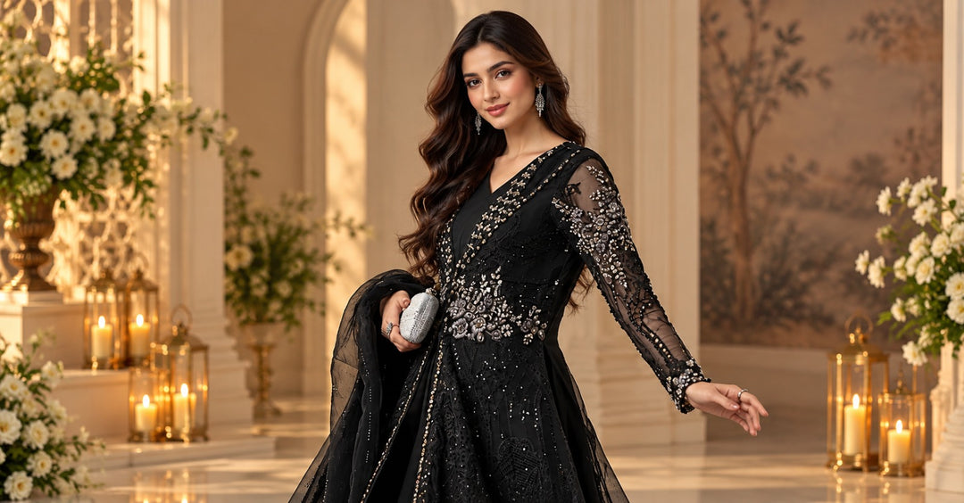 3 Piece Embroidered Organza Suit | Al-4231