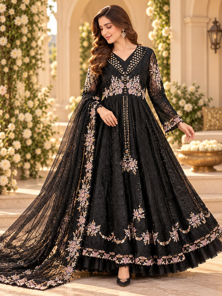 3 Piece Embroidered Organza Suit | Al-4231 - view 3