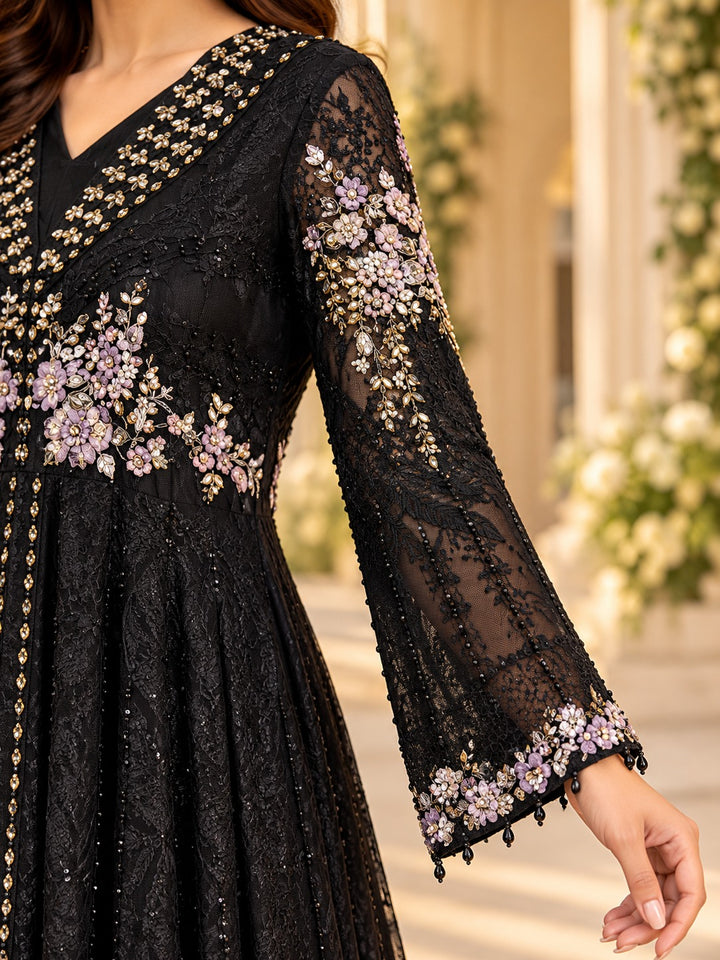 3 Piece Embroidered Organza Suit | Al-4231 - view 4