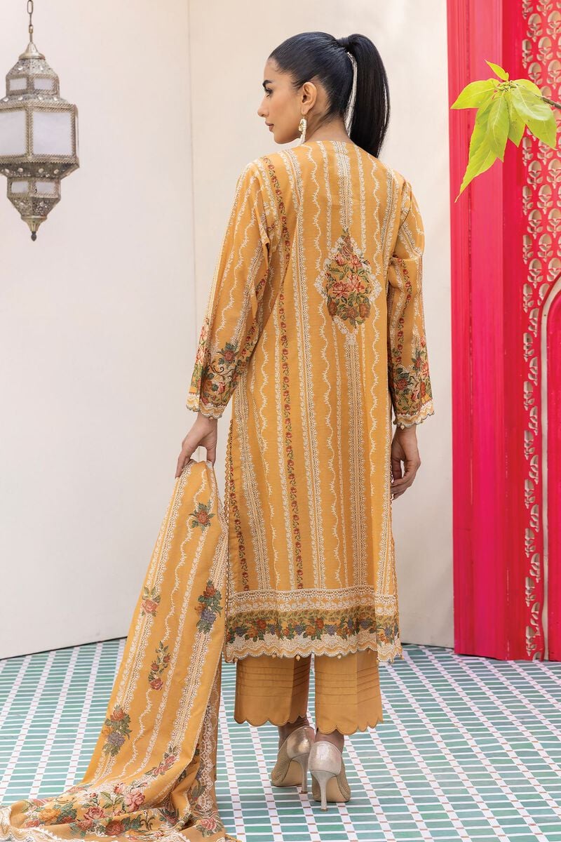 KHAADI TAILORED 3 PIECE WOMEN SUIT DUPATTA | AME240206ST