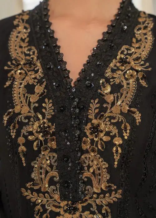 Rangreza Black Designed Online Pakistani Dresses | 3-Pc Rangreza Black Designed Online Pakistani Dresses | 3-Pc