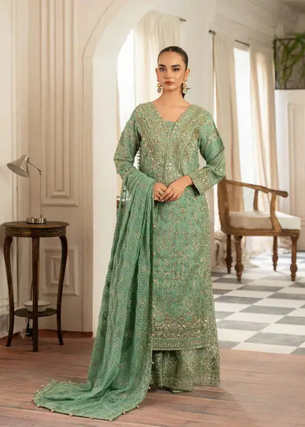 green color pakistani dresses Rangreza RR-3936 - Dress filter-neckline:Button-Down