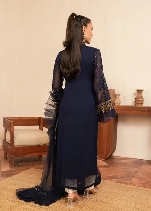 Rangreza Navy Suit - Blue Pakistani Suit | 3-Piece Kurta Set Rangreza Navy Suit - Blue Pakistani Suit | 3-Piece Kurta Set