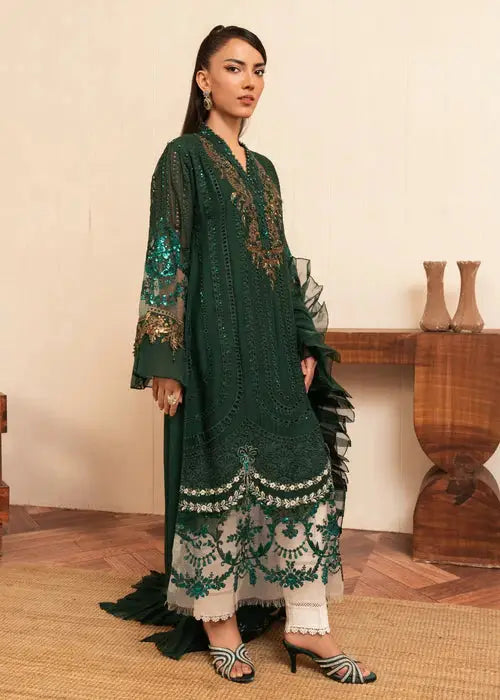 Rangreza Green Pakistani Wedding dresses design | 3 Piece Suit