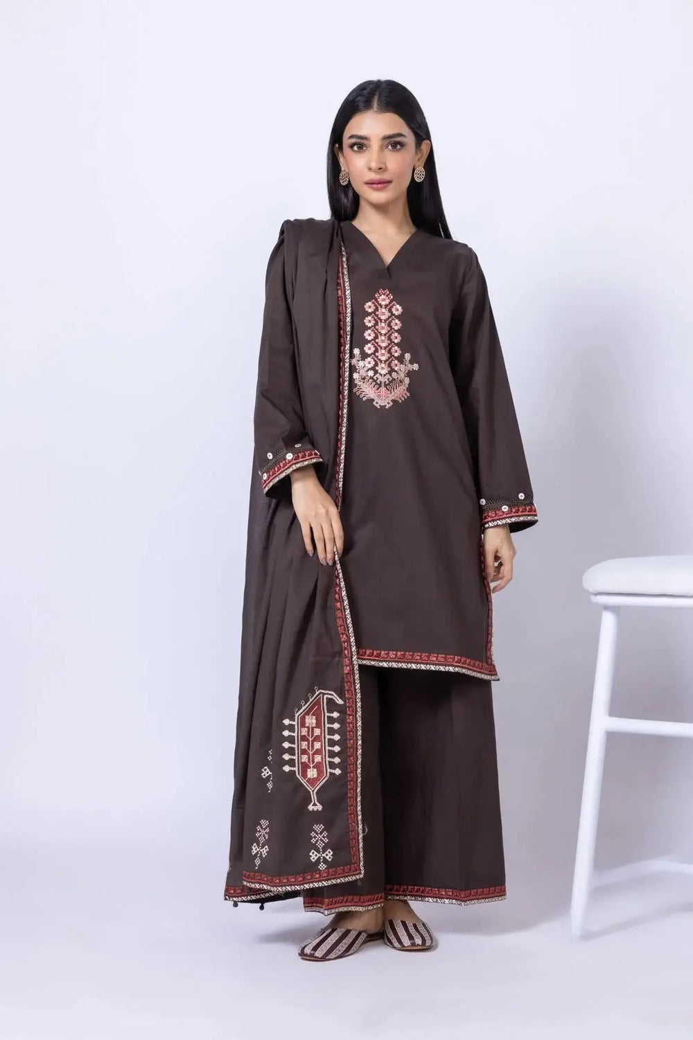 khaadi KHAADI 2P | EET24655A CLOTHING RANGREZA USA United States 7327625425 14 Brown