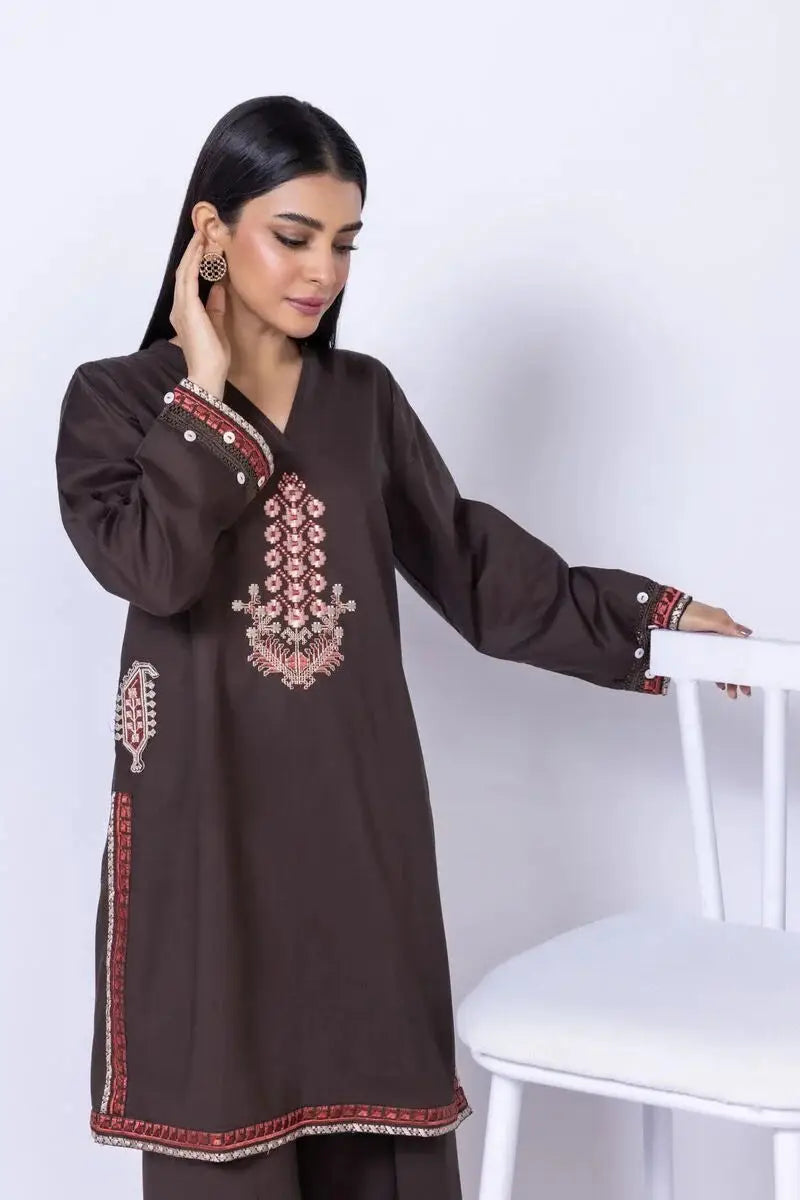 khaadi KHAADI 2P | EET24655A CLOTHING RANGREZA USA United States 7327625425 14 Brown