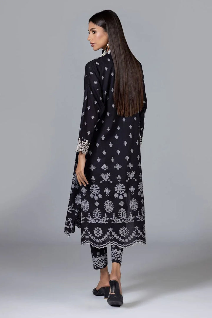 KHAADI BLACK 2 PIECE EMBROIDERED SUIT | EST24151-10