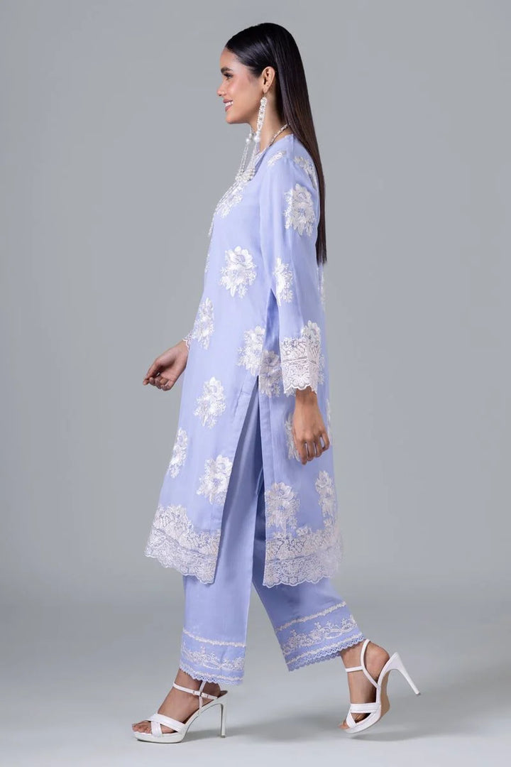 KHAADI KHAADI 2 PIECE EMBROIDERED SHIRT AND PANT | EST24219-17 SHIRT AND BOTTON RANGREZA USA 7327625425 United States 14 L-BLUE Chiffon 14 / L-BLUE / Chiffon 16 / L-BLUE / Chiffon