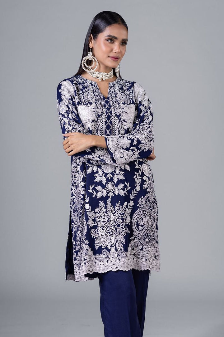 KHAADI KHAADI 2 PIECE Embroidered | EST24220-18 SHIRT AND BOTTON RANGREZA USA 7327625425 United States 16 Blue Chiffon 16 / Blue / Chiffon