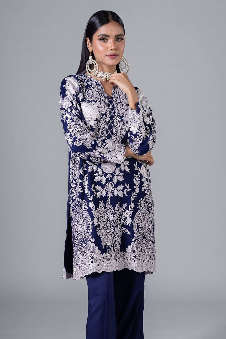 KHAADI KHAADI 2 PIECE Embroidered | EST24220-18 SHIRT AND BOTTON RANGREZA USA 7327625425 United States 16 Blue Chiffon 16 / Blue / Chiffon