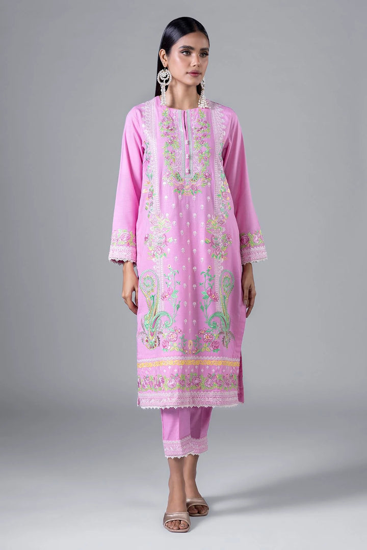 KHAADI PAKISTANI EMBROIDERED 3 PIECE PINK DRESS | EST24224-13