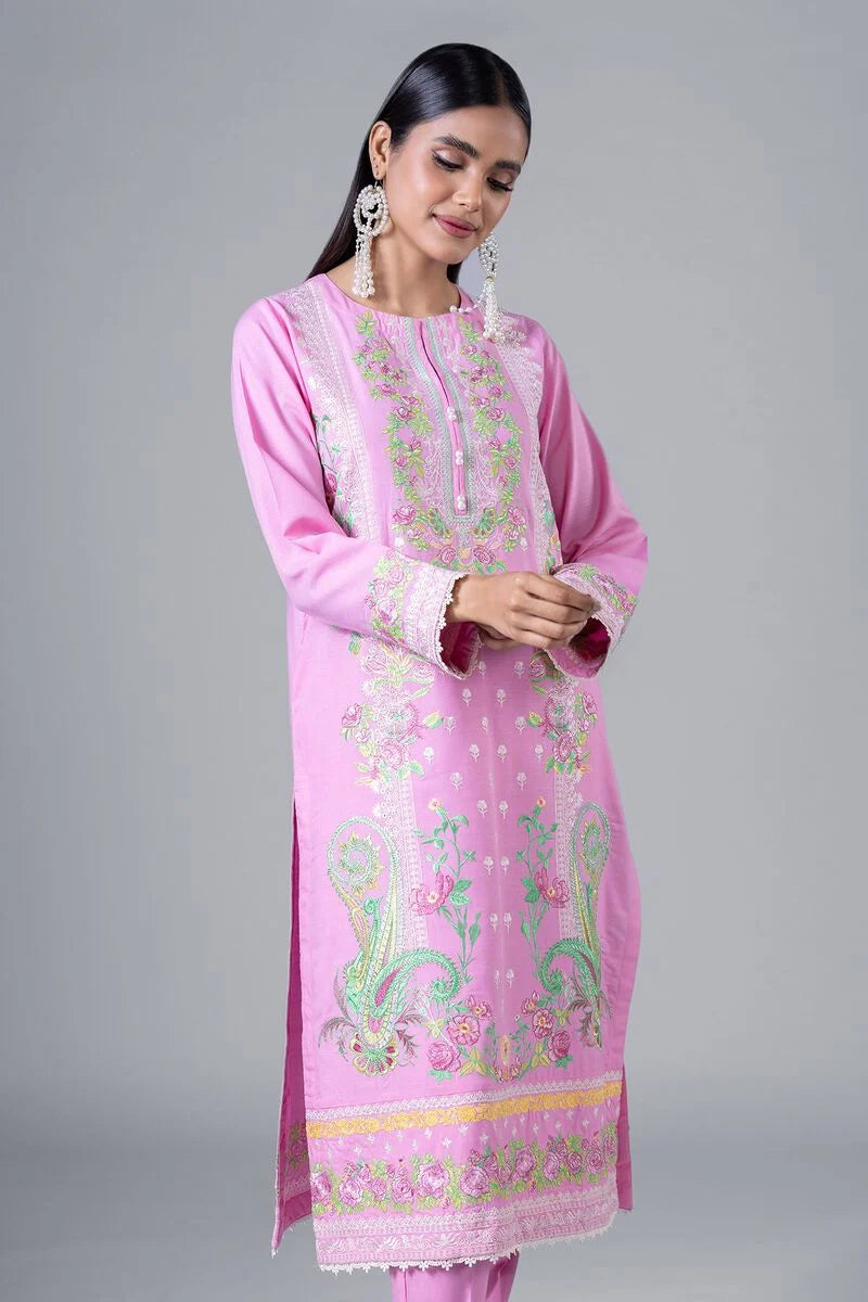 KHAADI PAKISTANI EMBROIDERED 3 PIECE PINK DRESS | EST24224-13