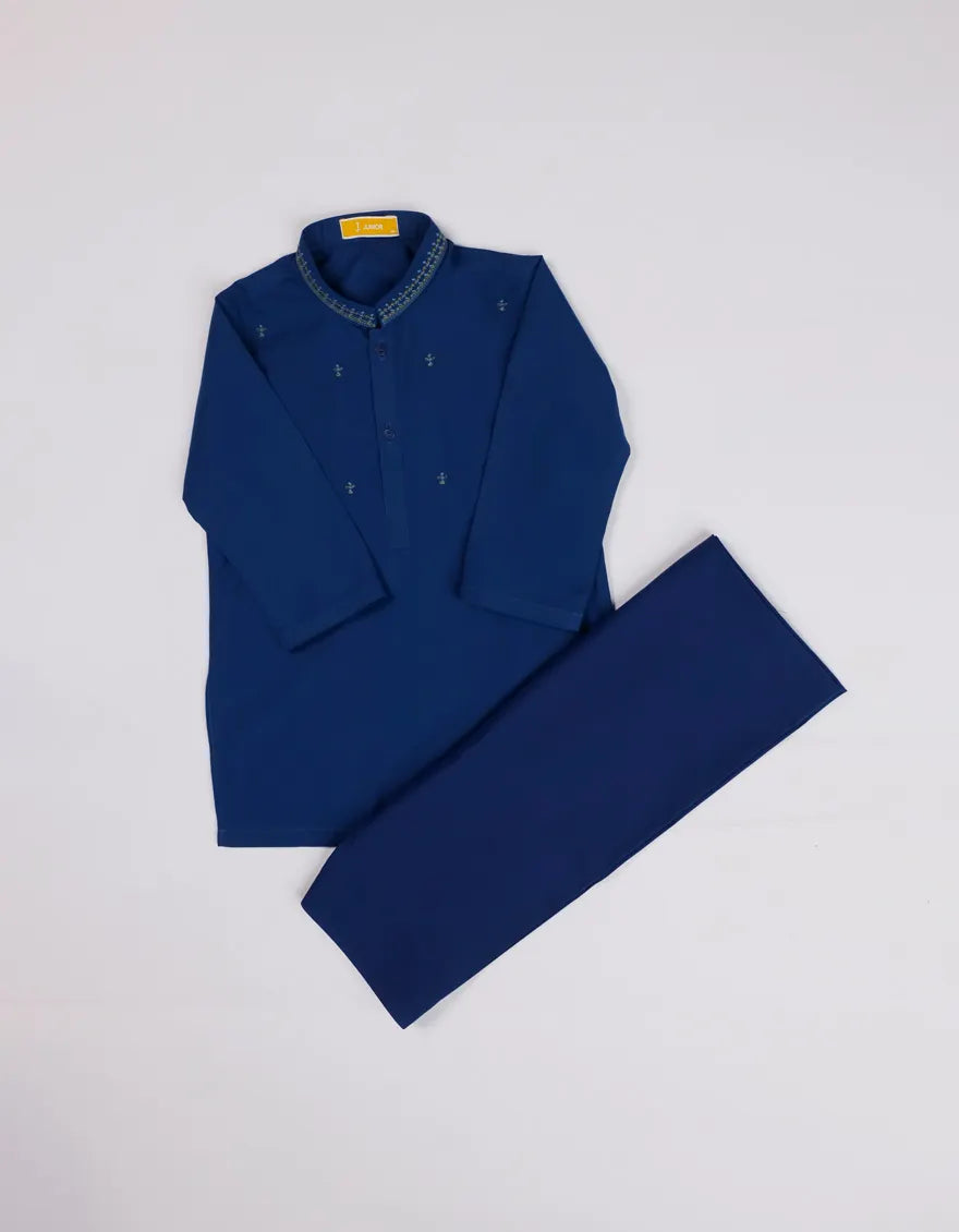J. Blue Kameez Shalwar JJIKS-A-50115 featuring stylish embroidery and a comfortable fit, ideal for formal and casual wear in men's clothing.