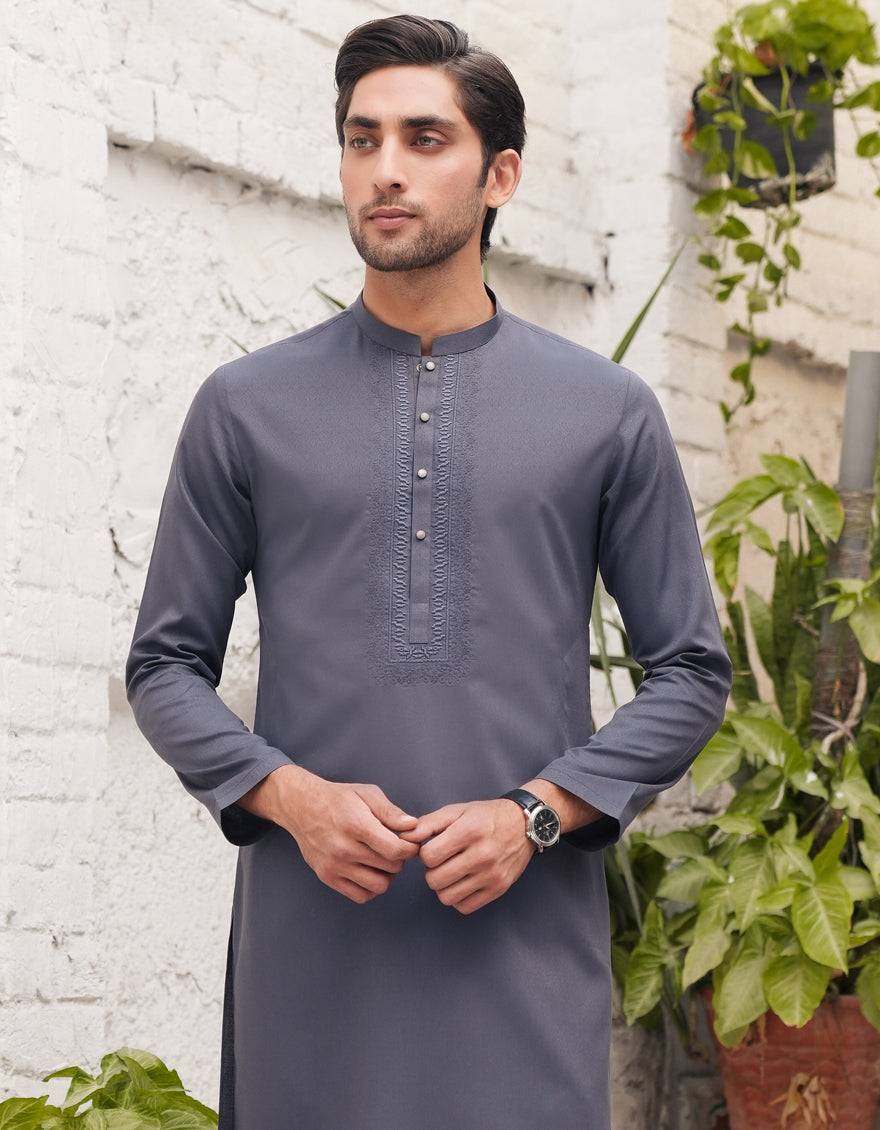 J. Grey Semi-Formal Kurta - Formal Kurta for Men