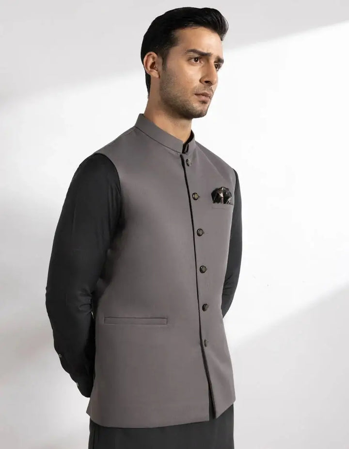 J.Ash Grey Suiting Waistcoat | JJVCA-48244-11