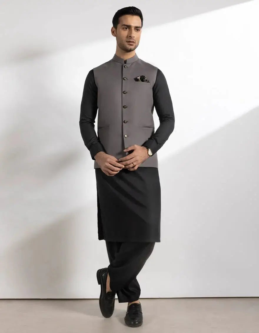 J.Ash Grey Suiting Waistcoat | JJVCA-48244-11