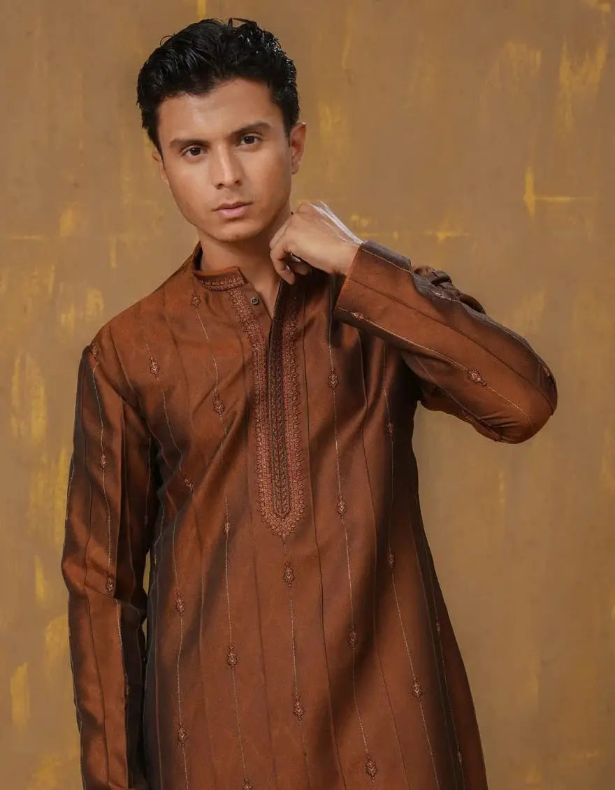 J. MEN copper special kurta | JTKSPA-48109-08