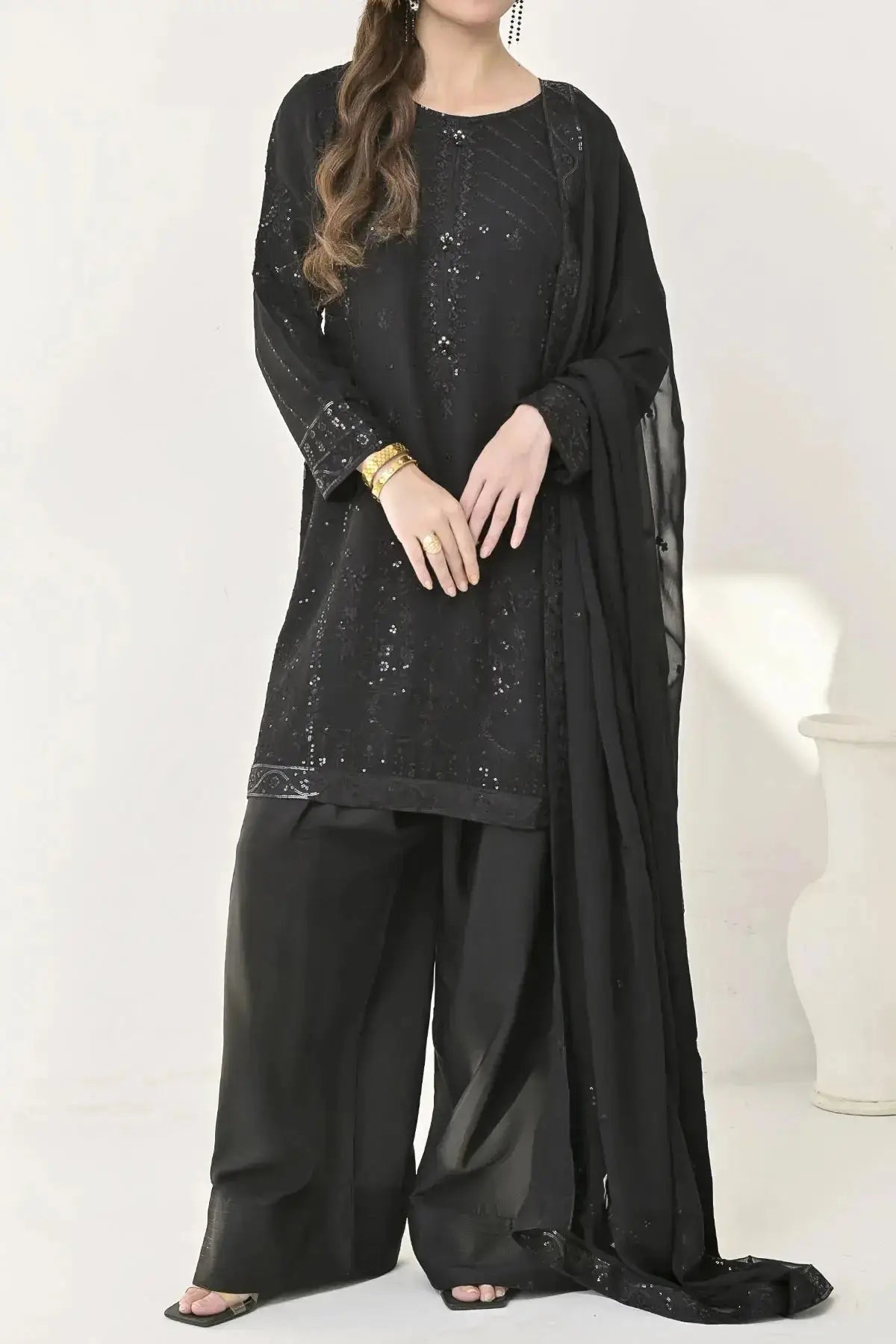 Shop Pakistani Rafia Luxury Noir - Rafia clothes | Three-piece outfit ...