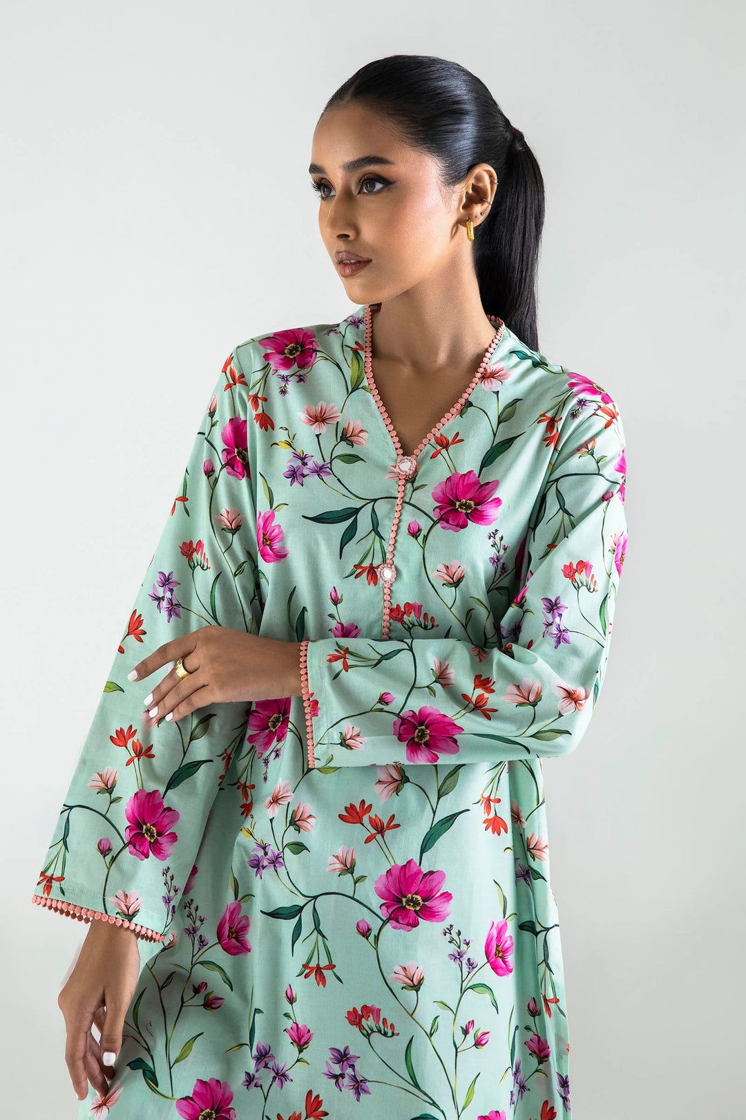 SANA SAFINA PRINTED 2 PIECE FLORAL | SS24ESE222P2T