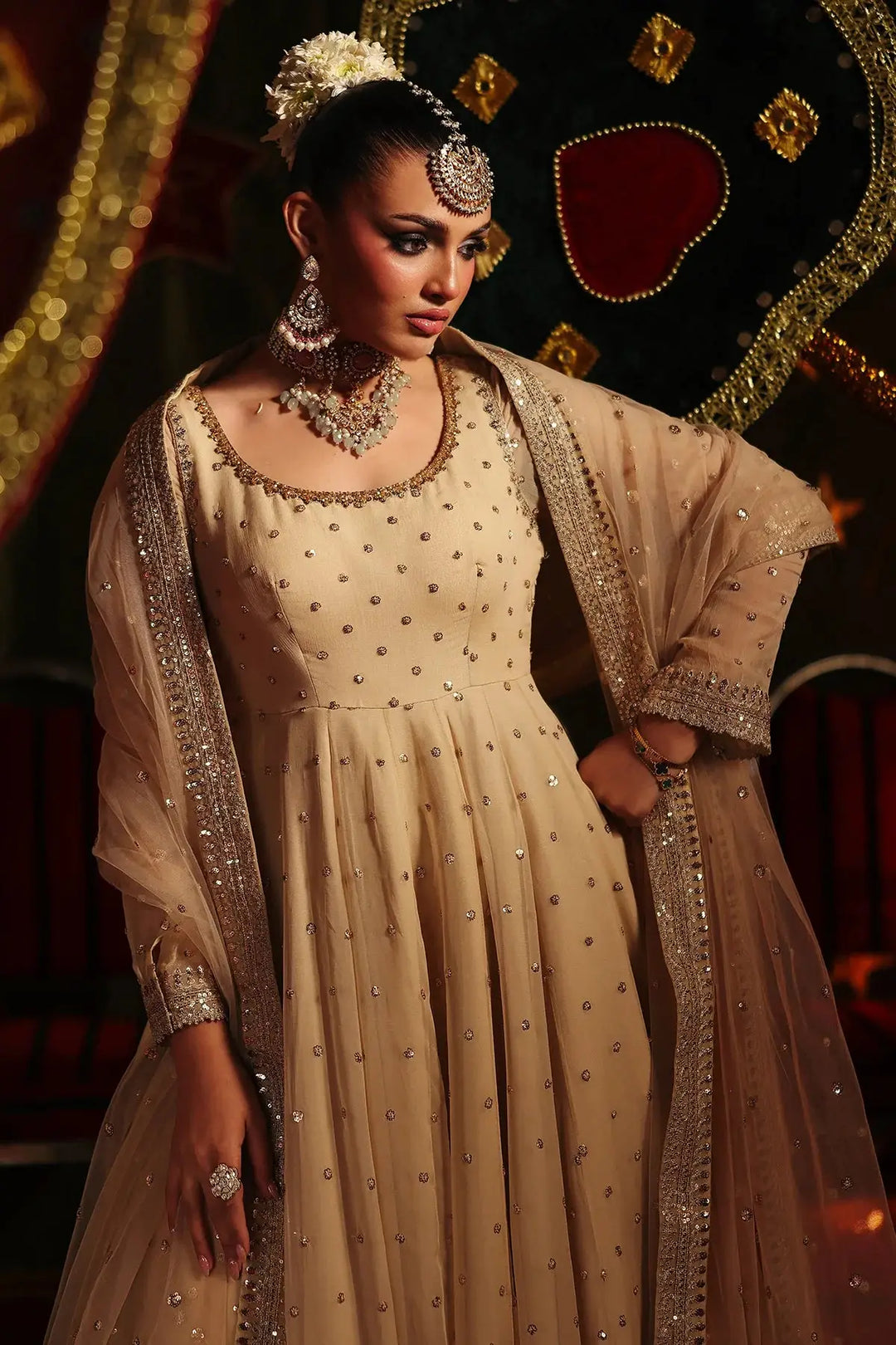 3-PC Embroidered Chiffon Suit | CMA-5-179-37