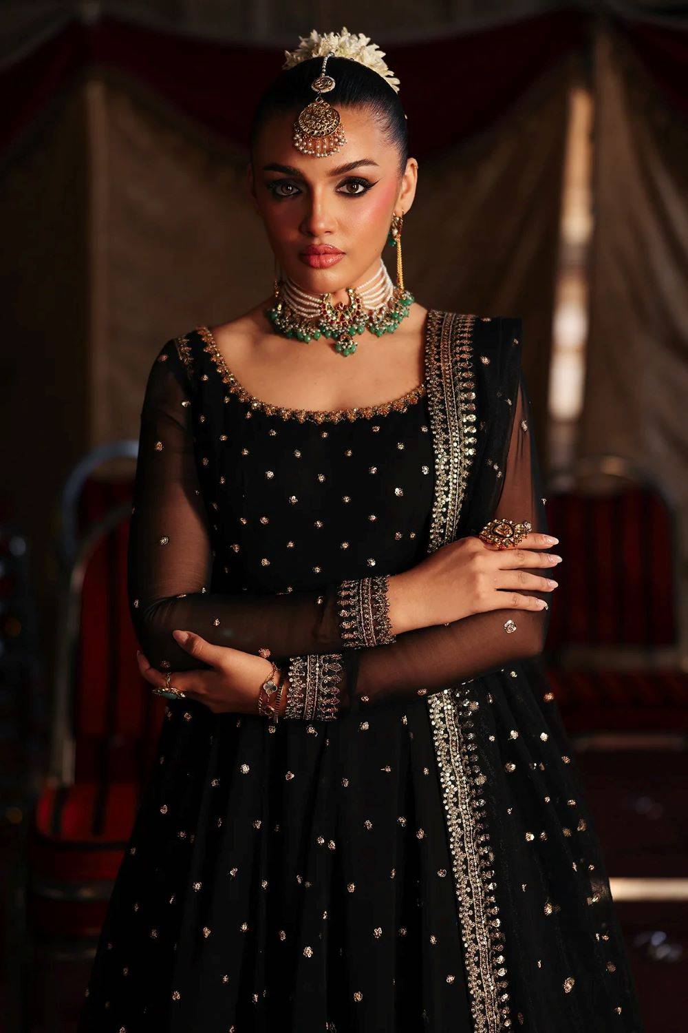 3-PC Embroidered Chiffon Suit | CMA-6-180-37