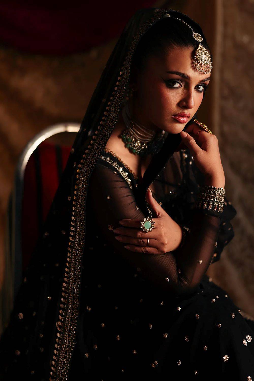 3-PC Embroidered Chiffon Suit | CMA-6-180-37