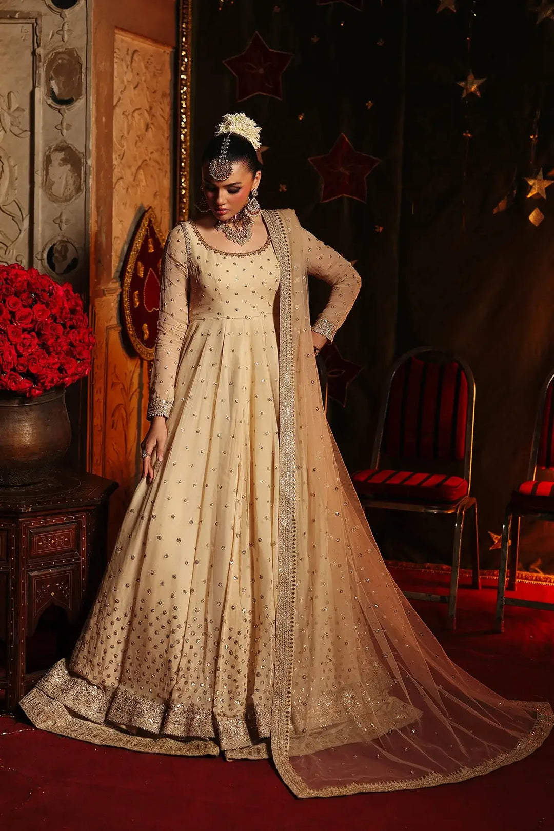 3-PC Embroidered Chiffon Suit | CMA-5-179-37
