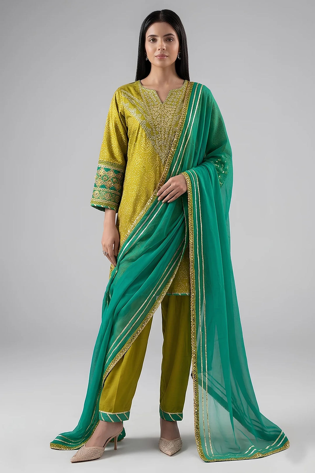 3-PC Embroidered Suit | CMA-6-266-16