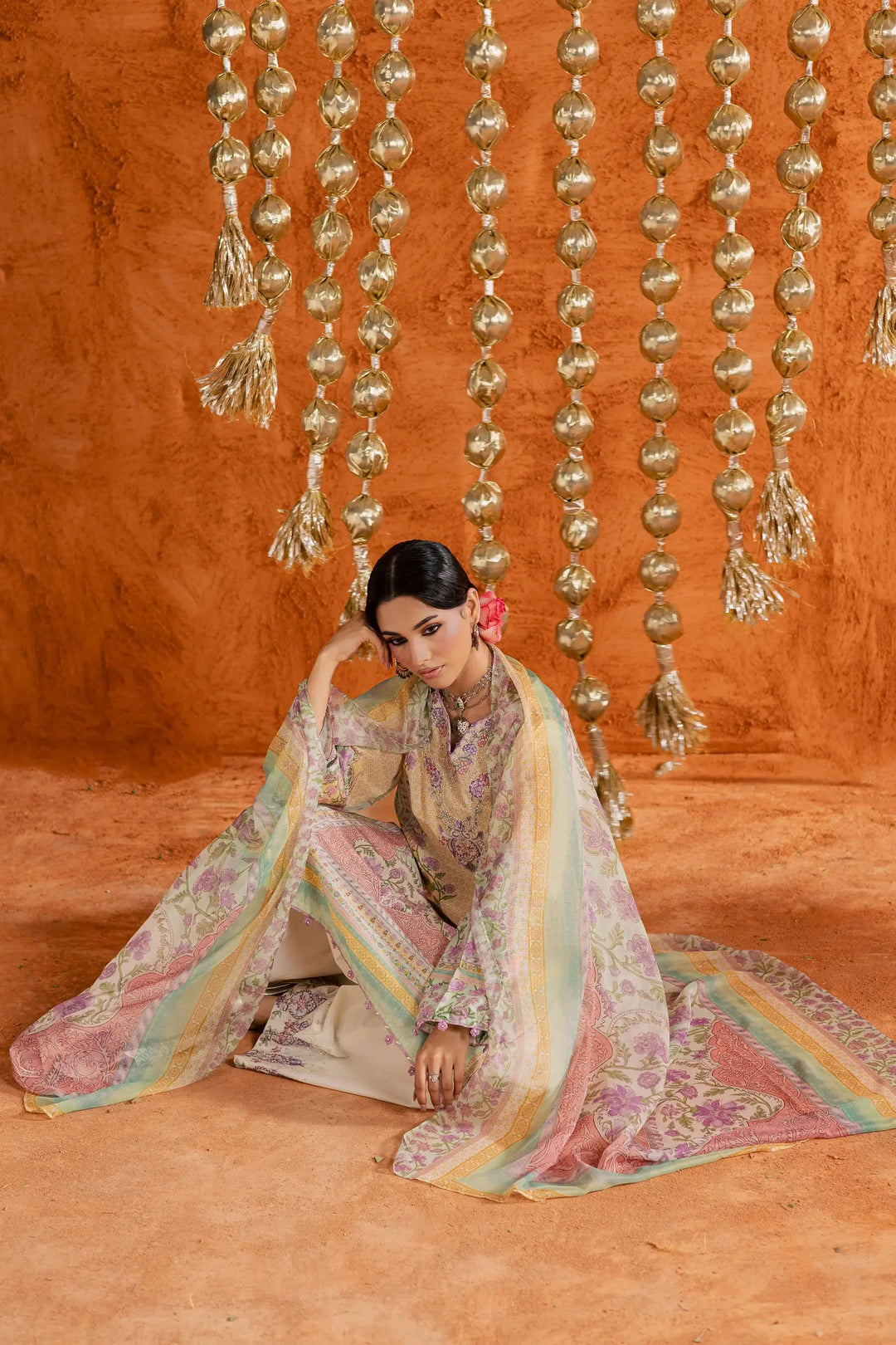 BATIK Printed Lawn Dress 3 PIECE | YELLOW TOFU-12