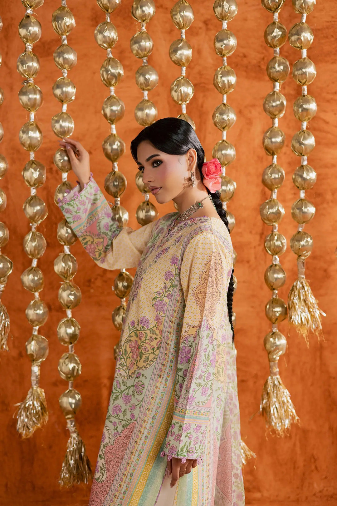 BATIK Printed Lawn Dress 3 PIECE | YELLOW TOFU-12