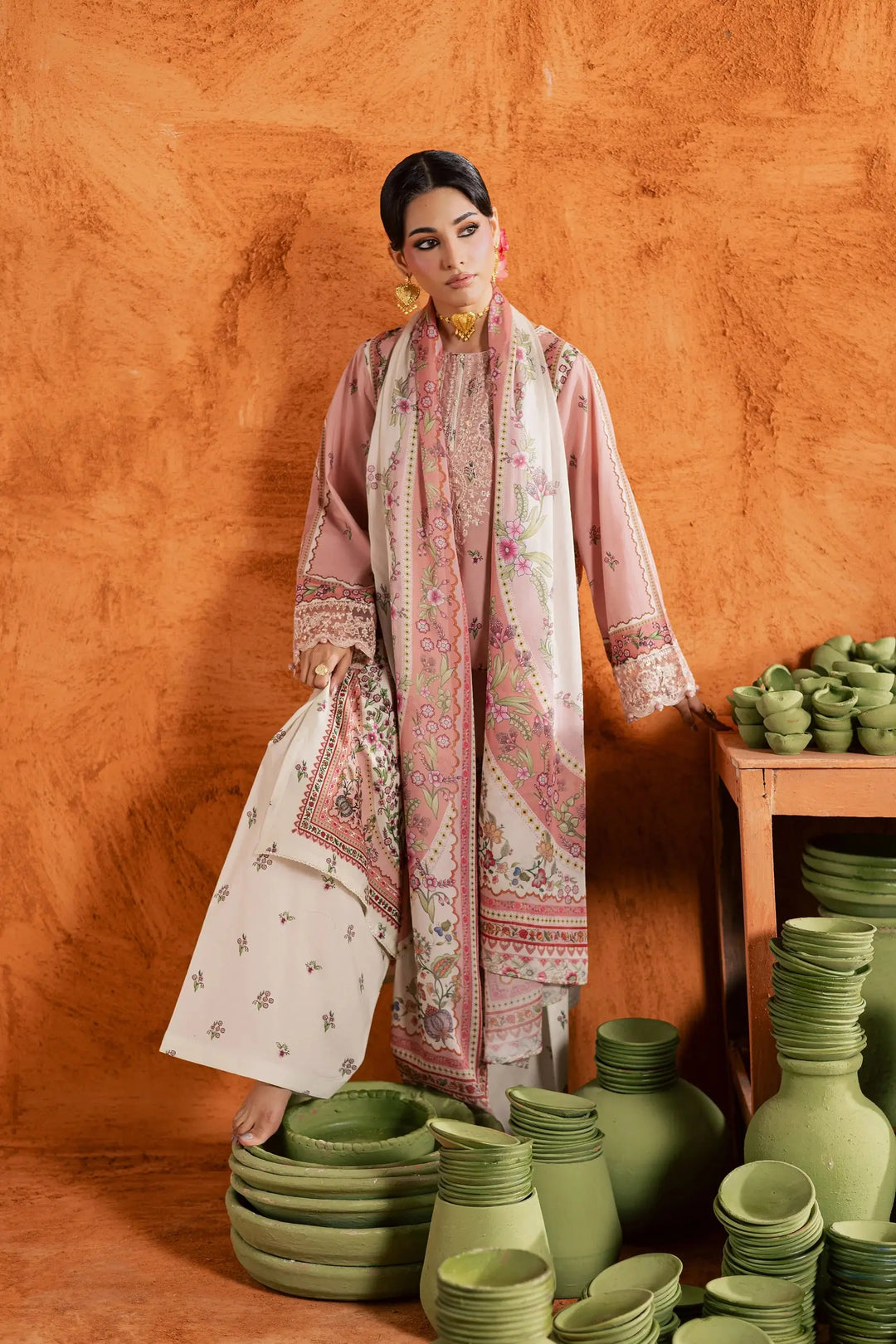 BATIK Printed Lawn Dress 3 PIECE |  DUSTY PLUM-11