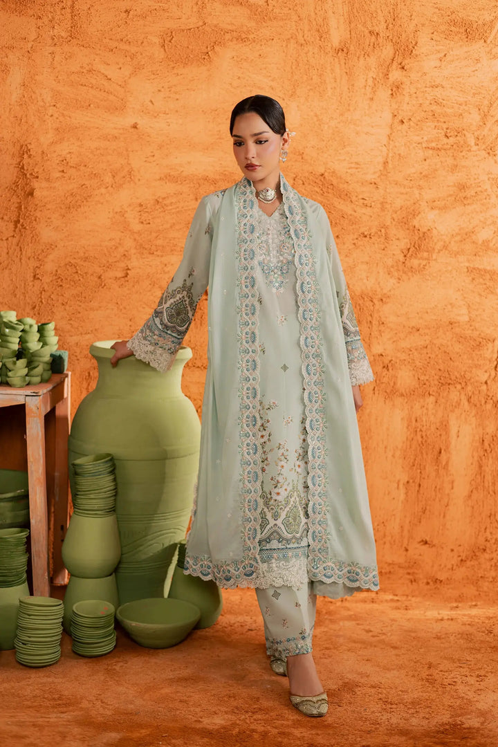 BATIK Printed Lawn Dress 3 PIECE | MINT CHIP-14