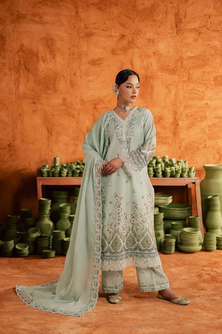 BATIK Printed Lawn Dress 3 PIECE | MINT CHIP-14