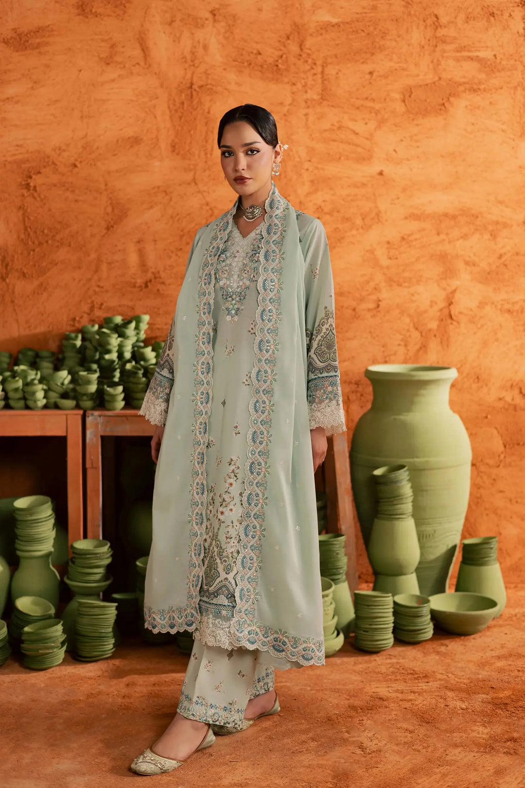 BATIK Printed Lawn Dress 3 PIECE | MINT CHIP-14
